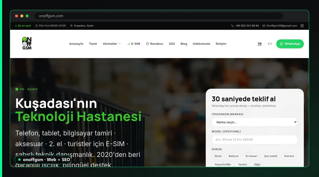 onoffgsm çok dilli web sitesi